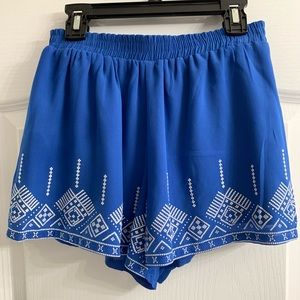 Blue chiffon shorts